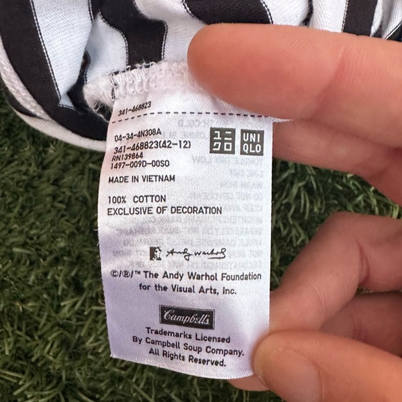 Uniqlo Andy Warhol Campbells Tomato Soup Limited Edition Striped Crew T-Shirt M - Picture 8 of 9